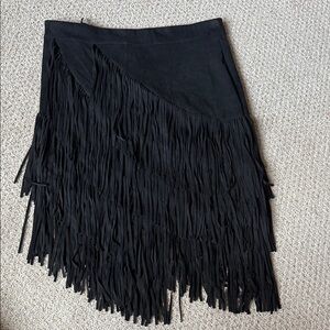 Idllwind Black Fringe Women's Skirt sz M